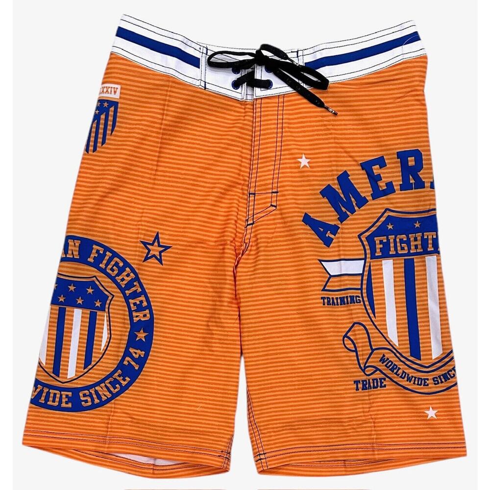 American Fighter Men's Boardshorts Fight 22" Surf Swimming Trunk in Orange